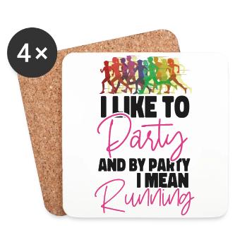 Running Runner Half Marathon I - Coasters (set of 4) - white - Front