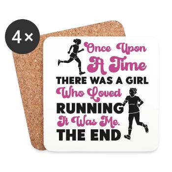 Running Runner Half Marathon Girl - Coasters (set of 4) - white - Front