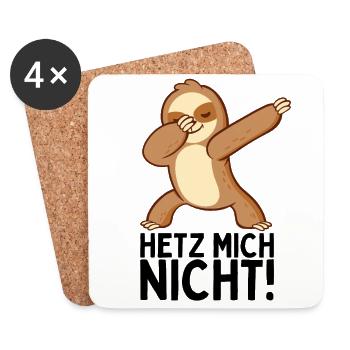 Dabbendes Faultier Spruch für Faulenzer - Untersetzer (4er-Set) - Weiß - Vorne