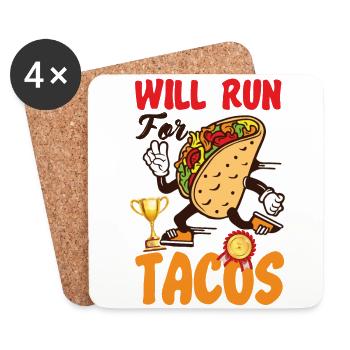 Coureur De course Semi-Marathon Taco - Dessous de verre (lot de 4) - blanc - Devant