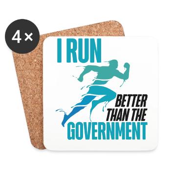 Running Runner Half Marathon I Run - Coasters (set of 4) - white - Front