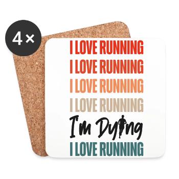 Running Runner Half Marathon - Untersetzer (4er-Set) - Weiß - Vorne