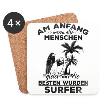 Surfing Water Surfing Surfer Wellenreiten - Untersetzer (4er-Set) - Weiß - Vorne
