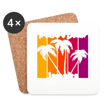 Treasure Beach Jamaïque - Dessous de verre (lot de 4) - blanc - Devant