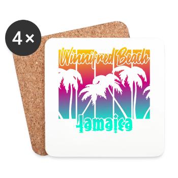 Winnifred Beach Jamaïque - Dessous de verre (lot de 4) - blanc - Devant