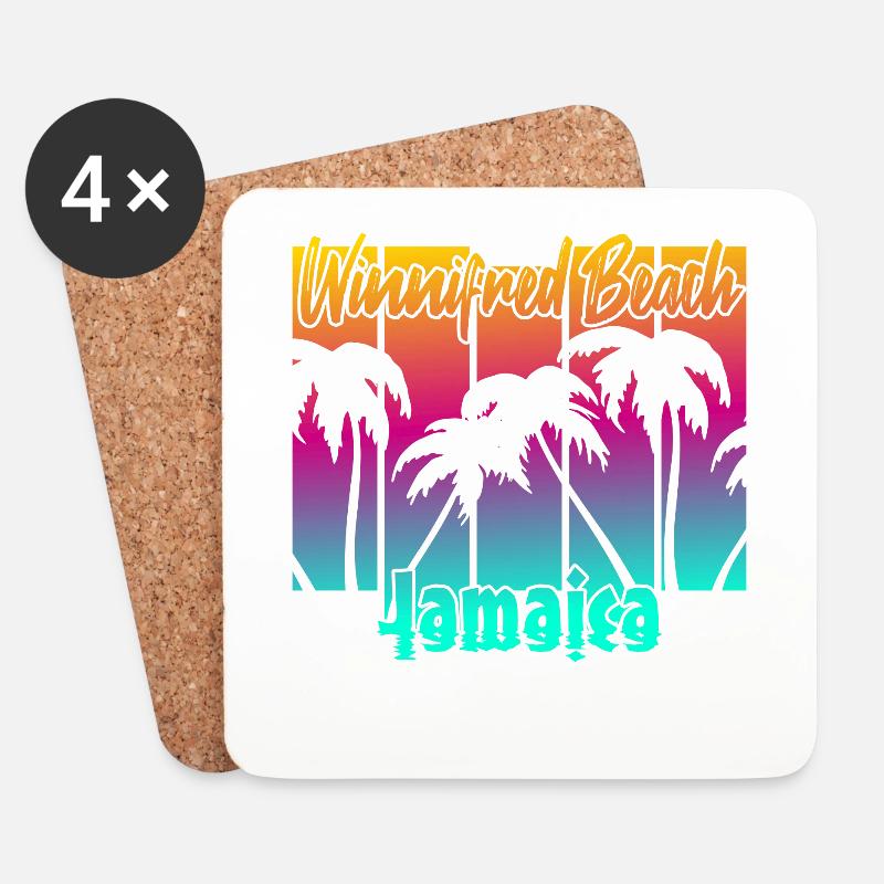 Winnifred Beach Jamaica - Untersetzer (4er-Set) - Weiß