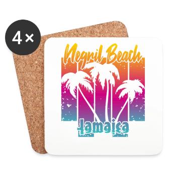 Negril Beach Jamaïque - Dessous de verre (lot de 4) - blanc - Devant