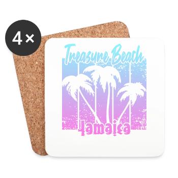 Treasure Beach Jamaïque - Dessous de verre (lot de 4) - blanc - Devant