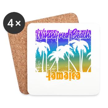 Winnifred Beach Jamaïque - Dessous de verre (lot de 4) - blanc - Devant