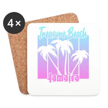 Treasure Beach Jamaïque - Dessous de verre (lot de 4) - blanc - Devant