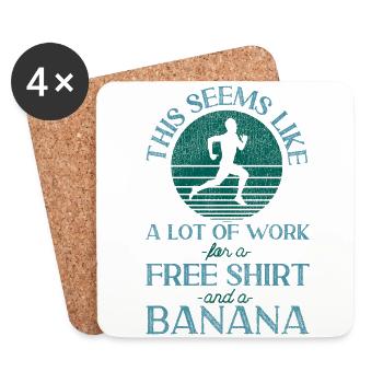 Running Runner Half Marathon Retro - Coasters (set of 4) - white - Front