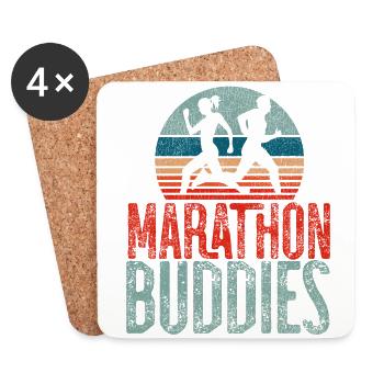 Running Runner Half Marathon - Coasters (set of 4) - white - Front