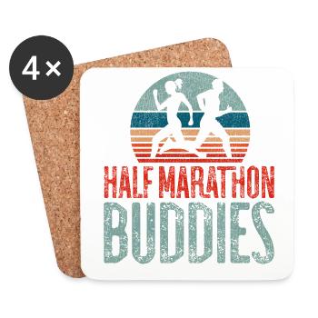 Running Runner Half Marathon - Coasters (set of 4) - white - Front
