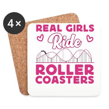 Roller Coaster Girl Real Girls - Coasters (set of 4) - white - Front