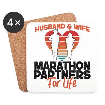 Running Runner Half Marathon - Coasters (set of 4) - white - Front