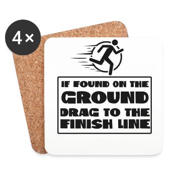 Running Runner Half Marathon If - Coasters (set of 4) - white - Front