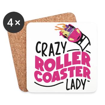 Roller Coaster Girl Crazy Roller - Coasters (set of 4) - white - Front