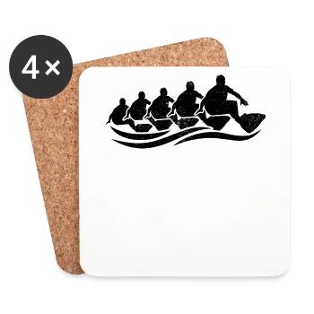 Surfing Group Retro Surfers - Coasters (set of 4) - white - Front