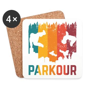 Parkour, Freerunning, Street Workout, Acrobatique - Dessous de verre (lot de 4) - blanc - Devant