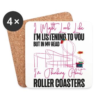 Roller Coaster I Might Look Like - Coasters (set of 4) - white - Front