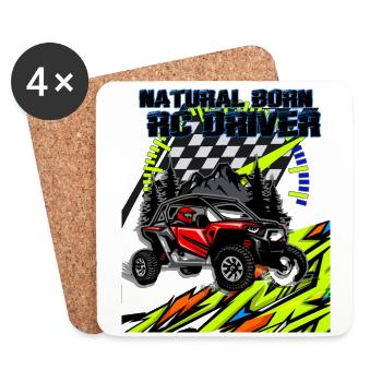 RC Auto Fahrer! Natural born RC Driver Racer! - Untersetzer (4er-Set) - Weiß - Vorne