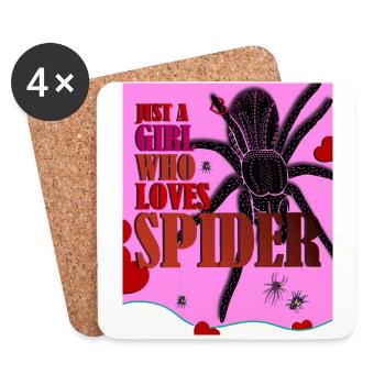 Tarantula Tarantula Terraristics Amphibian Spider - Coasters (set of 4) - white - Front