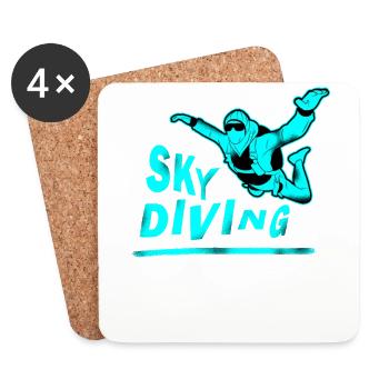 Skydive Freefly Fallschirmspringer Shirt Skydiving - Untersetzer (4er-Set) - Weiß - Vorne