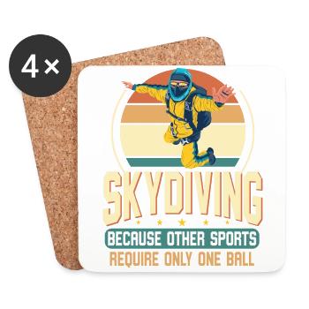 Skydive Freefly Fallschirmspringer Shirt Skydiving - Untersetzer (4er-Set) - Weiß - Vorne