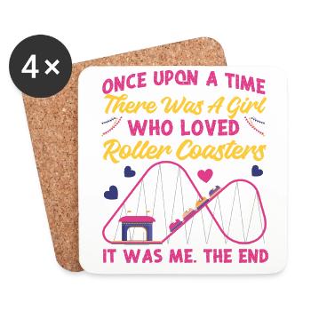 Roller Coaster Girl Once Upon A - Coasters (set of 4) - white - Front