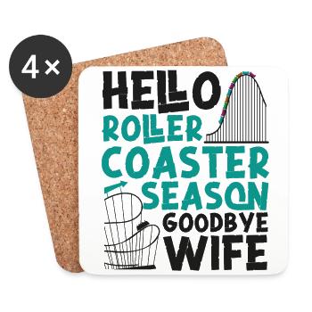 Roller Coaster Wife Husband Hello - Untersetzer (4er-Set) - Weiß - Vorne