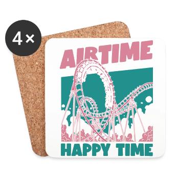 Roller Coaster Airtime Happy Time - Coasters (set of 4) - white - Front