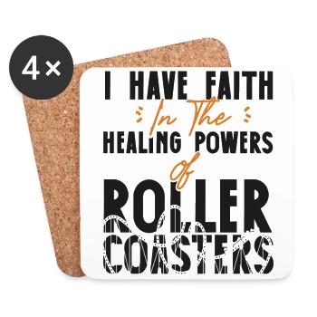 Roller Coaster I Have Faith In The - Untersetzer (4er-Set) - Weiß - Vorne