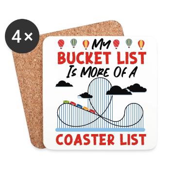 Roller Coaster Bucket List My - Coasters (set of 4) - white - Front