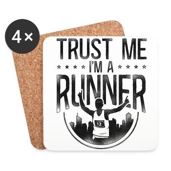 Running Runner Semi-Marathon - Dessous de verre (lot de 4) - blanc - Devant