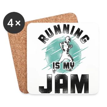 Running Runner Half Marathon - Coasters (set of 4) - white - Front