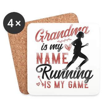 Running Runner Half Marathon - Coasters (set of 4) - white - Front
