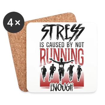 Running Runner Half Marathon - Coasters (set of 4) - white - Front