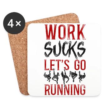 Running Runner Half Marathon - Coasters (set of 4) - white - Front