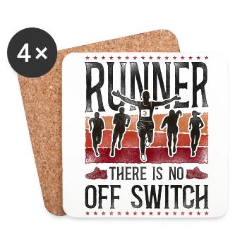 Running Runner Half Marathon - Untersetzer (4er-Set) - Weiß - Vorne