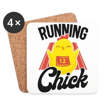 Running Runner Semi-Marathon - Dessous de verre (lot de 4) - blanc - Devant
