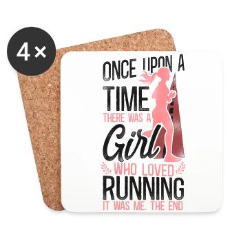 Running Runner Half Marathon Girl - Coasters (set of 4) - white - Front