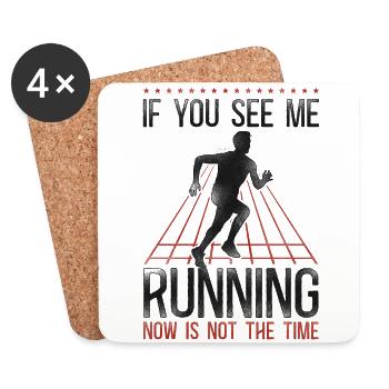 Running Runner Semi-Marathon - Dessous de verre (lot de 4) - blanc - Devant