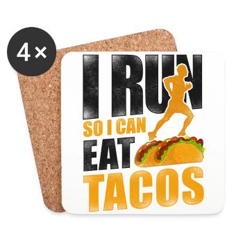 Coureur De course Semi-Marathon Taco - Dessous de verre (lot de 4) - blanc - Devant