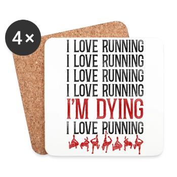 Running Runner Half Marathon - Untersetzer (4er-Set) - Weiß - Vorne