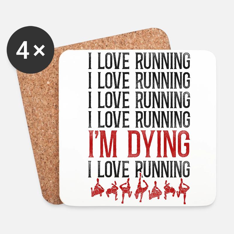 Running Runner Half Marathon - Untersetzer (4er-Set) - Weiß