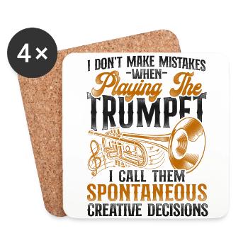 Trumpet Player Vintage I Don't - Untersetzer (4er-Set) - Weiß - Vorne