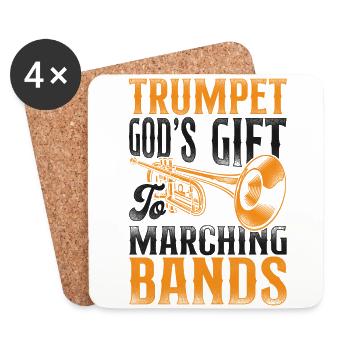 Trumpet Player Marching Band - Untersetzer (4er-Set) - Weiß - Vorne