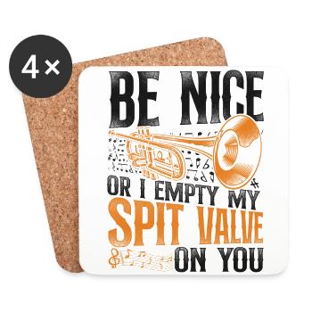 Trumpet Player Vintage Be Nice Or - Coasters (set of 4) - white - Front