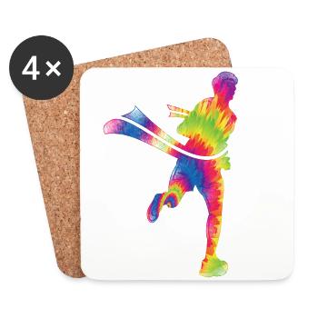 Running Runner Half Marathon Cravate - Dessous de verre (lot de 4) - blanc - Devant