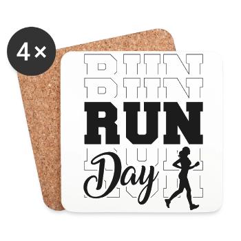 Running Runner Semi-Marathon - Dessous de verre (lot de 4) - blanc - Devant